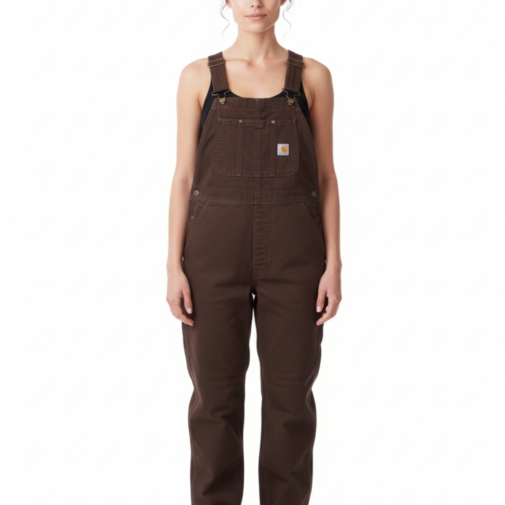 Carhartt Women's Double Knee Brown Overalls Size Small